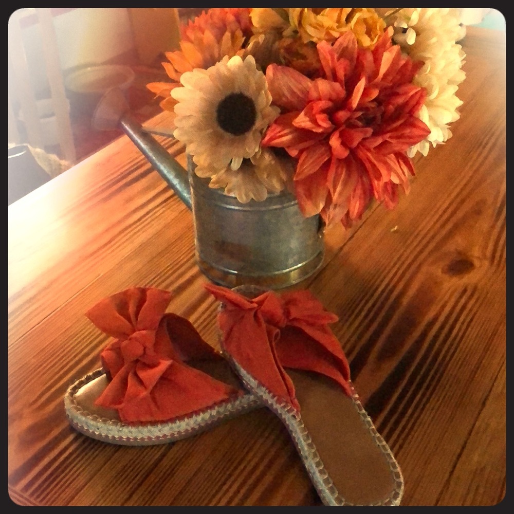 Orange flip flops